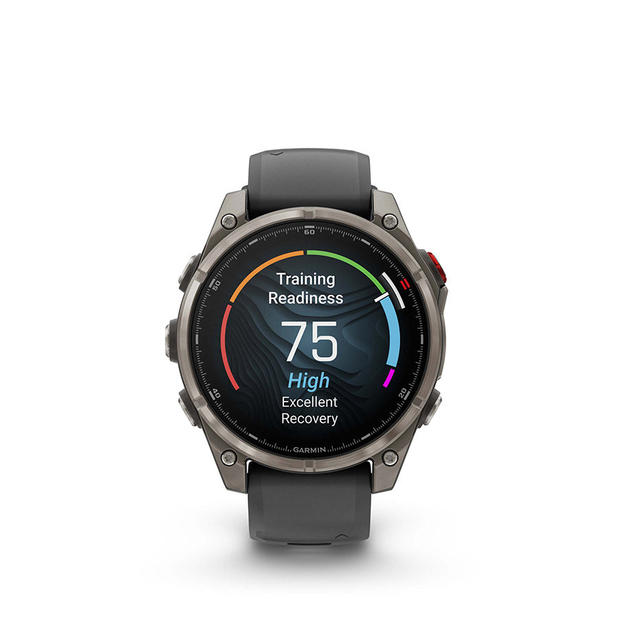 650560-02::11::650560-02::Garmin, fenix 8 Pro 47 mm- AMOLED Sap., Montre, Couleur de la montre: Gris, Bracelet: Noir - Silicone
