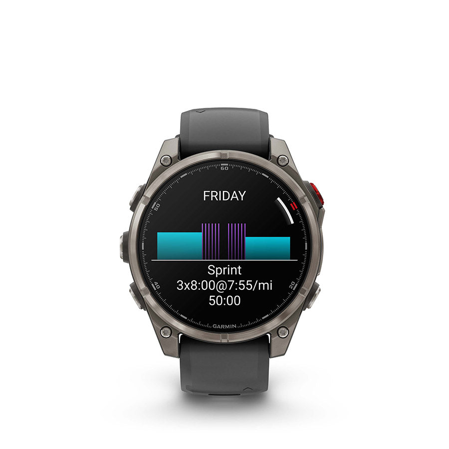650560-02::12::650560-02::Garmin, fenix 8 Pro 47 mm- AMOLED Sap., Montre, Couleur de la montre: Gris, Bracelet: Noir - Silicone