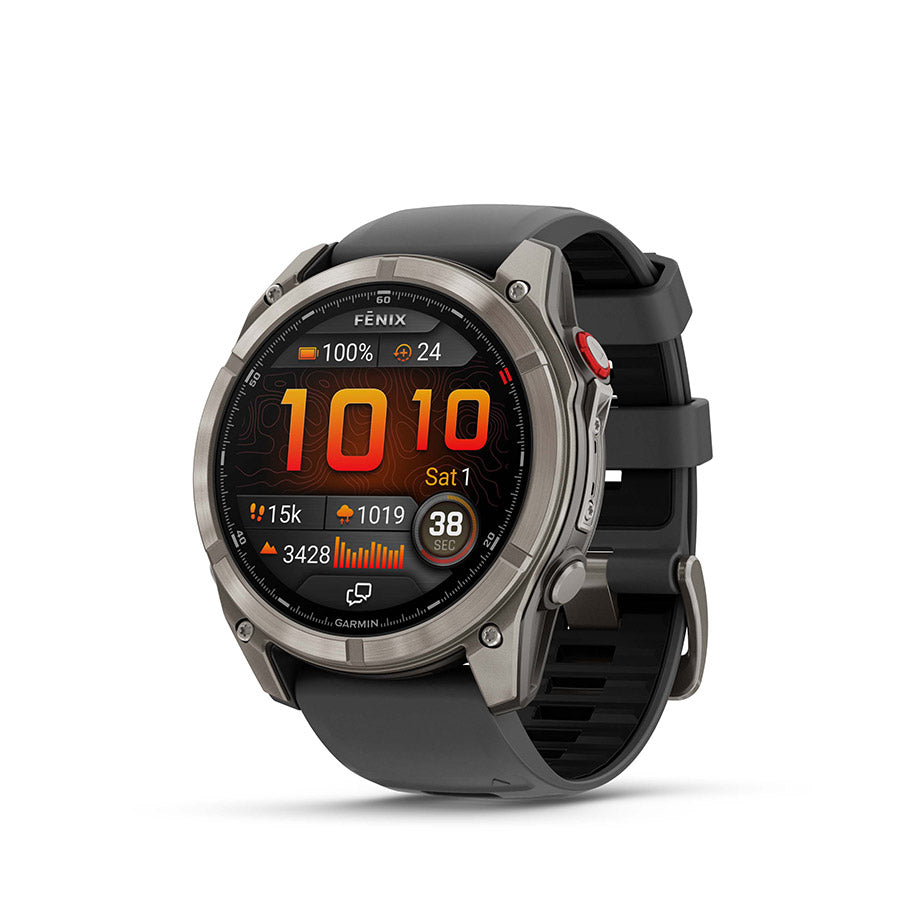 650561-02::0::650561-02::Garmin, fenix 8 Pro 51 mm- AMOLED Sap., Montre, Couleur de la montre: Gris, Bracelet: Noir - Silicone