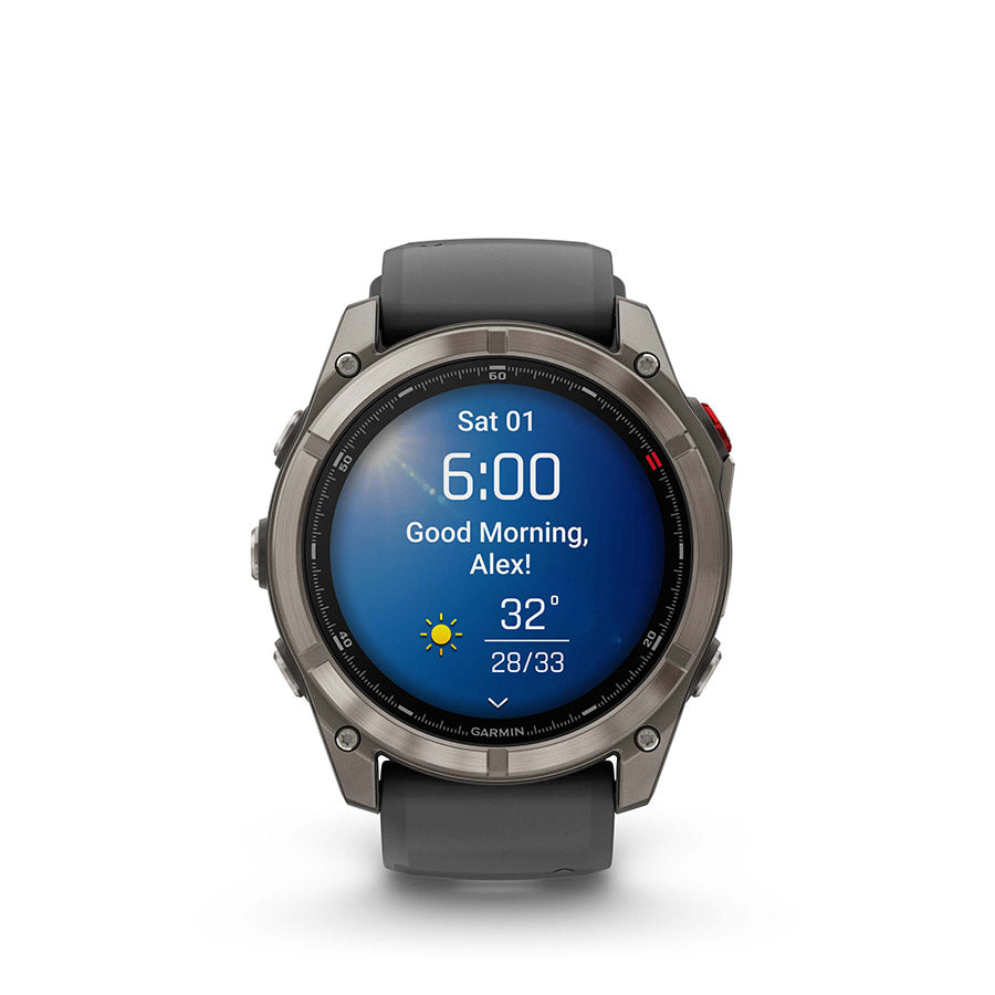 650561-02::1::650561-02::Garmin, fenix 8 Pro 51 mm- AMOLED Sap., Montre, Couleur de la montre: Gris, Bracelet: Noir - Silicone