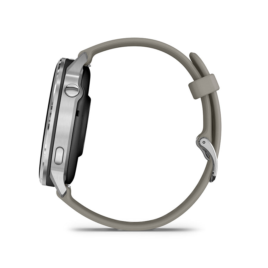 650562-02::7::650562-02::Garmin, Venu 4 45mm, Montre, Couleur de la montre: Argent, Bracelet: Gris Argent - Silicone