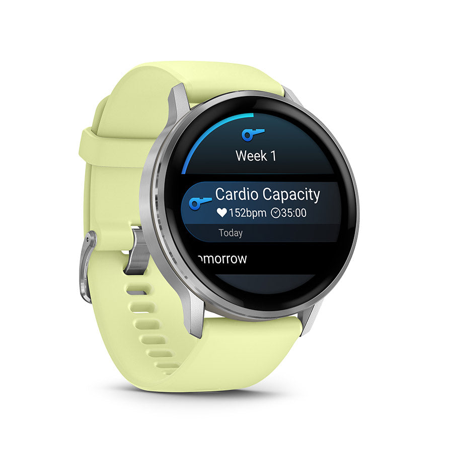 650562-03::2::650562-03::Garmin, Venu 4 45mm, Montre, Couleur de la montre: Argent, Bracelet: Citron - Silicone
