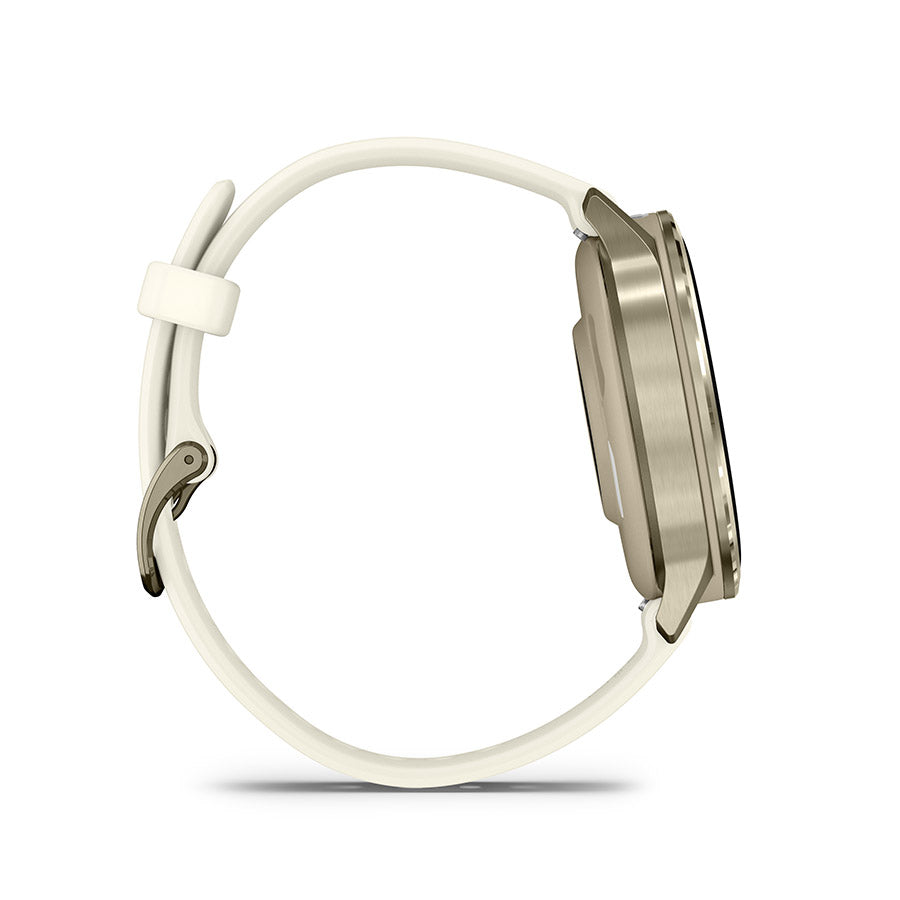 650563-01::4::650563-01::Garmin, Venu 4 41mm, Montre, Couleur de la montre: Or lunaire, Bracelet: Os - Silicone