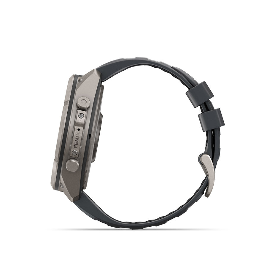 650575-03::3::650575-03::Garmin, fenix 9 Pro inReach 51mm, Montre, Couleur de la montre: Titane, Bracelet: Graphite/ Noir - Silicone