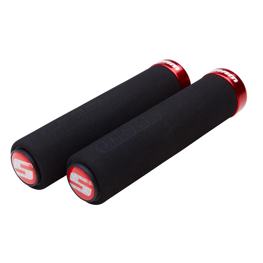 670362-04::0::670362-04::SRAM, Foam Locking Grips, Poignées, Noir/Rouge, Paire