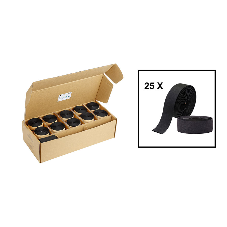 670848-01::0::670848-01::BBB Cycling, BHT-01OEM RaceRibbon en vrac, Guidoline, Noir, 2.5mm d'épaisseur, 25pcs