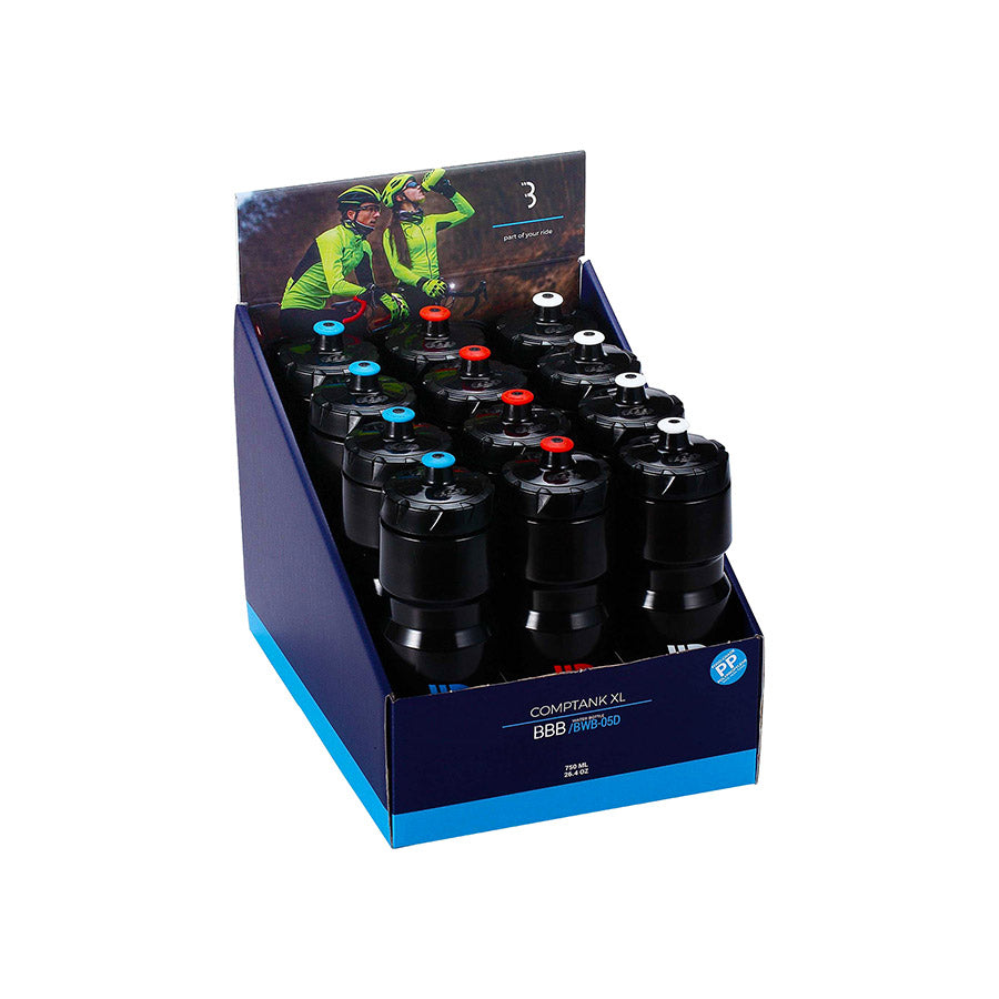 700264-01::0::700264-01::BBB Cycling, BWB-05D CompTank 750 Display, Bidon, 750ml / 25oz, Boite de 12, 12pcs