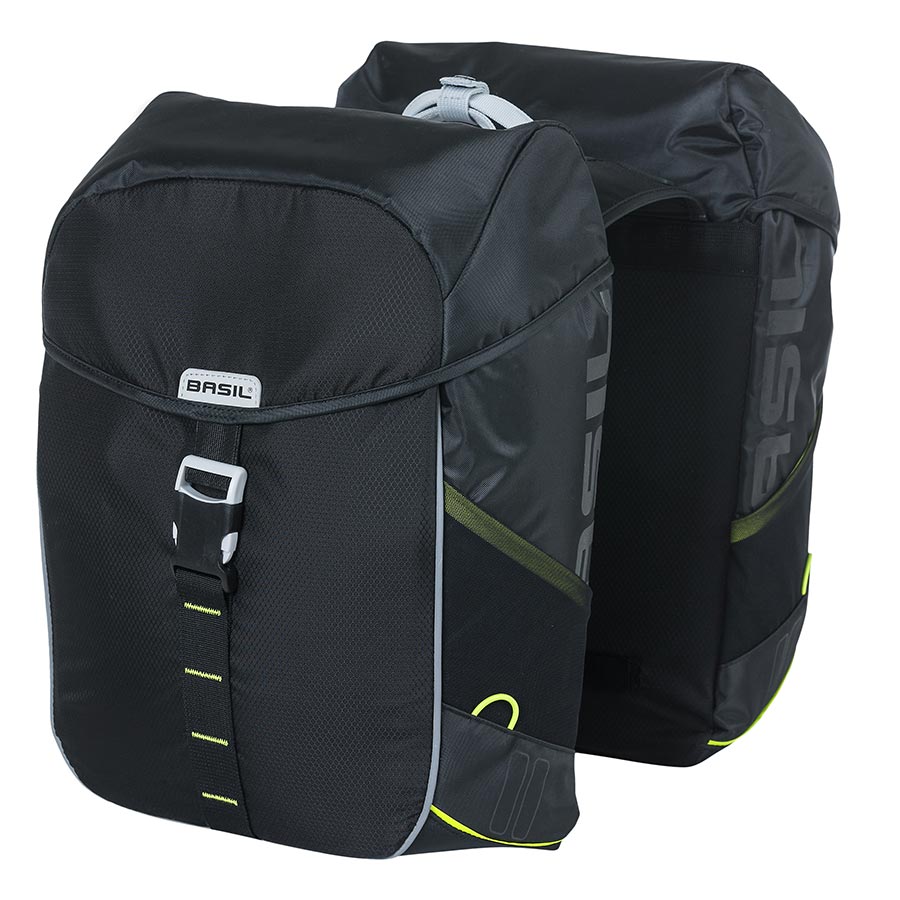 721108-02::0::721108-02::Basil, Miles Double Bag, Sacoche, 34L, Noir/Vert