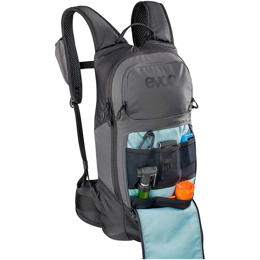 721228-02-S::3::721228-02-S::EVOC, FR Lite Race, Sac à dos avec protection, 10L, Gris carbone/Noir, S