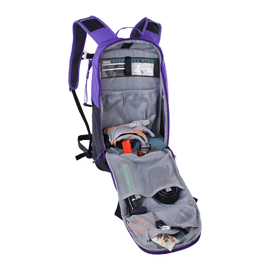 721369-11::7::721369-11::EVOC, Ride 8, Sac d'hydratation, Volume: 8L, Réservoir: Inclus (2L), Violet/Noir