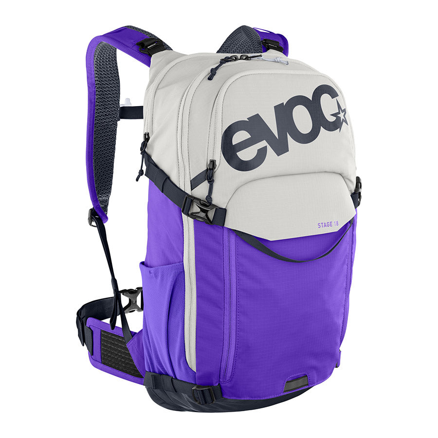 721510-04::0::721510-04::EVOC, Stage 18, Sac d'hydratation, Volume: 18L, Sable/Violet