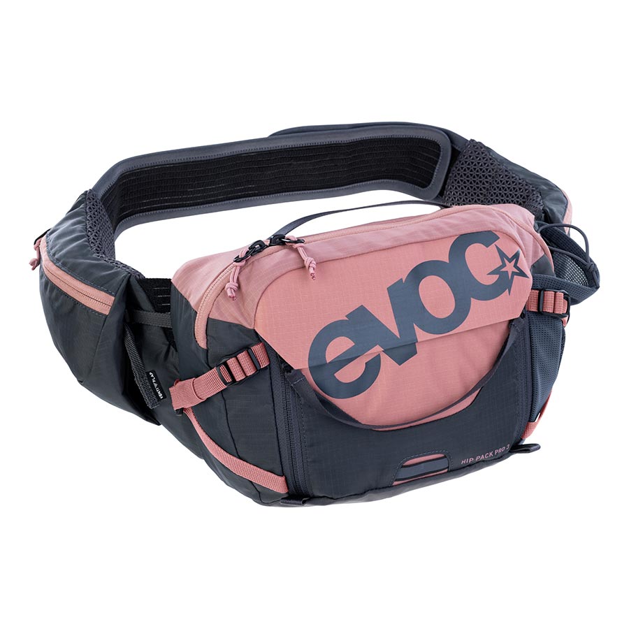 721516-03::0::721516-03::EVOC, Hip Pack Pro 3, Sac de taille, 3L, Non inclus, Rose poussière/Gris carbone
