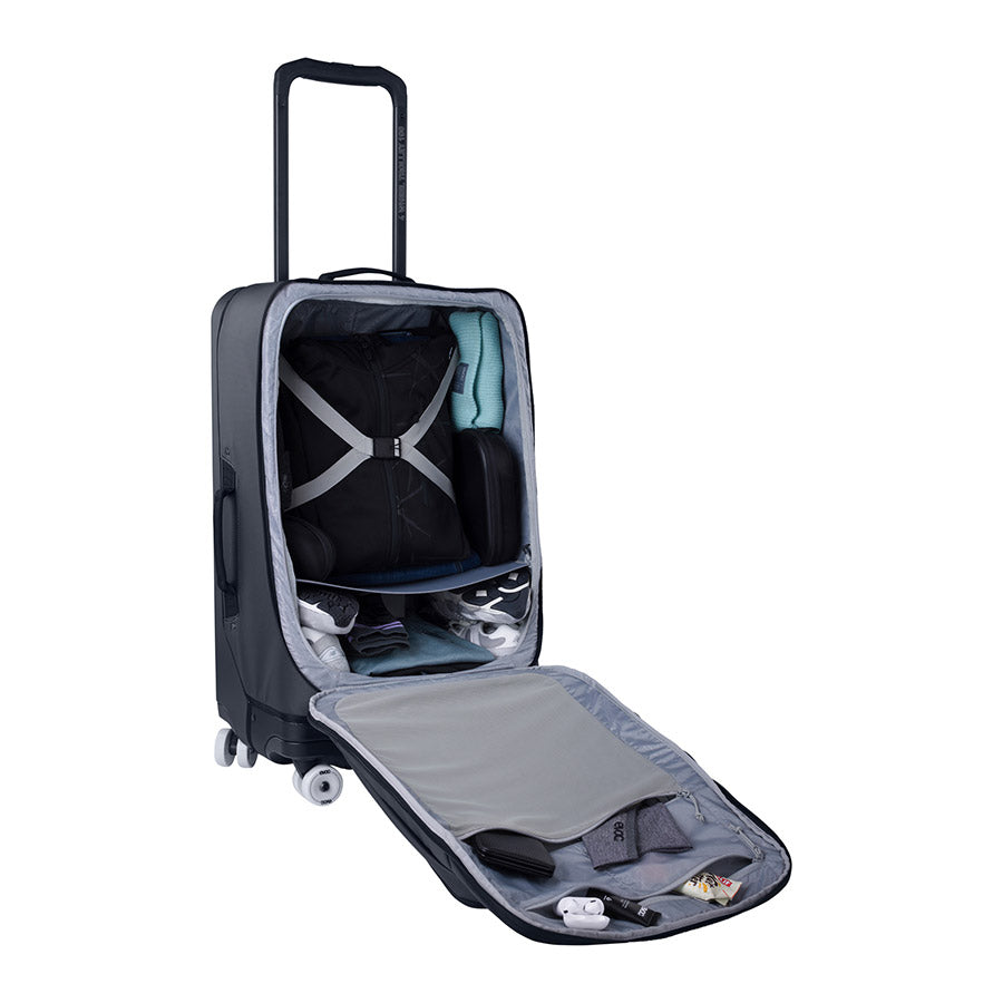721717-01::7::721717-01::EVOC, Sac à 4 roulettes 100L, 100L, Gris carbone/Noir