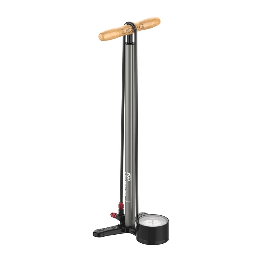 760173-17::0::760173-17::Lezyne, Steel Floor Drive, Pompe à pied, ABS-1 Pro Chuck, 220psi, Gris
