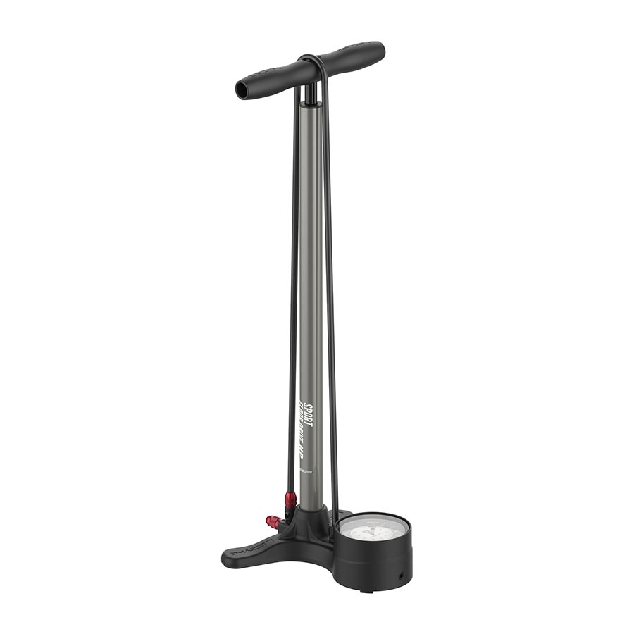 760175-21::0::760175-21::Lezyne, Sport Floor Drive, Pompe à pied, ABS-1 Pro Chuck, 220psi, Gris