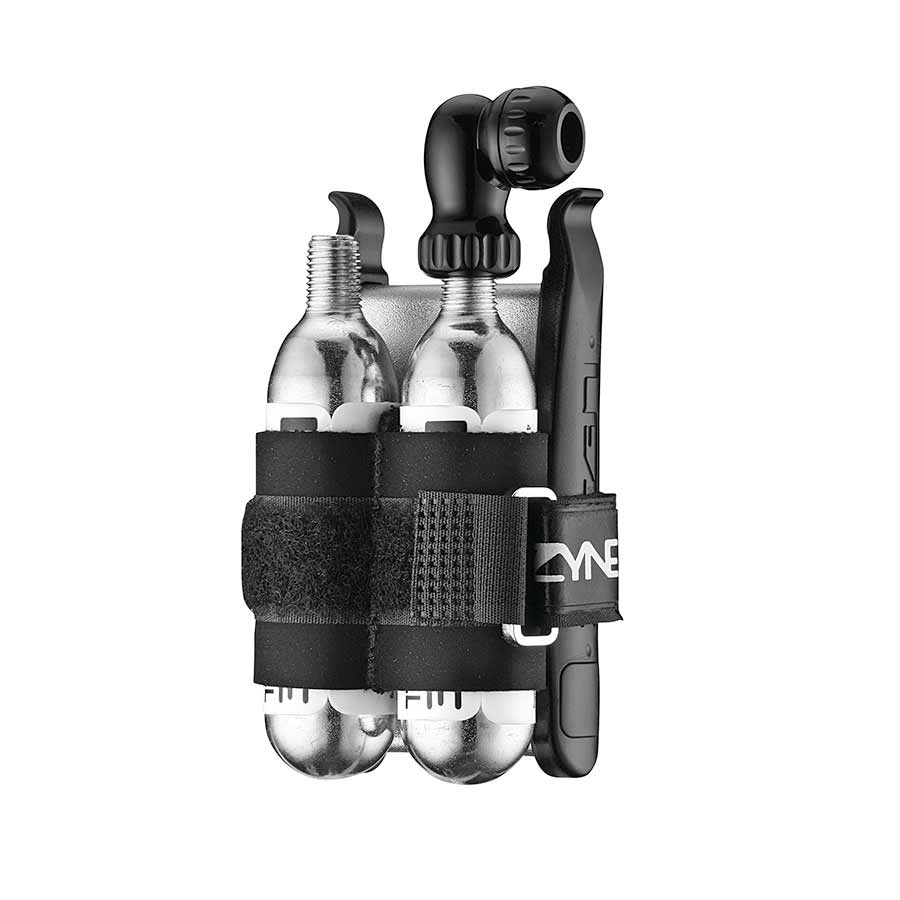 760196-01::0::760196-01::Lezyne, Twin Kit CO2, Détendeur CO2, Avec filets, Presta, Schrader, 2x16g