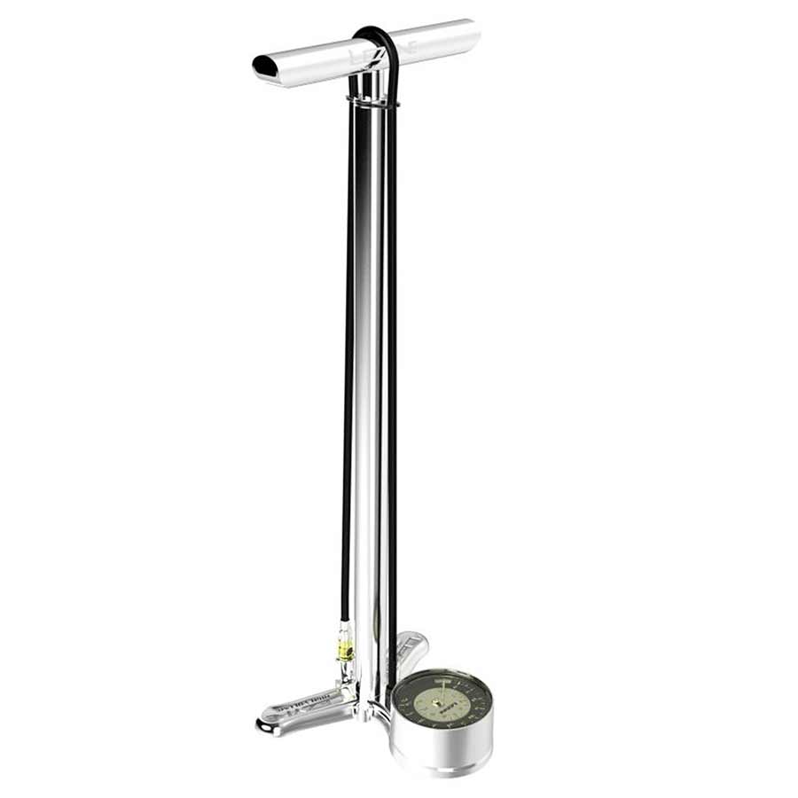760238-04::0::760238-04::Lezyne, CNC Floor Drive 3.5", Pompe à pied, ABS-2 chuck, 220psi, Argent