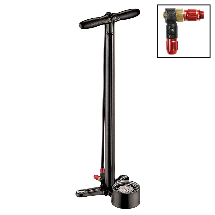 760240-05::0::760240-05::Lezyne, Classic Floor Drive 3.5", Pompe à pied, ABS-1 Pro Chuck, 220psi, Noir