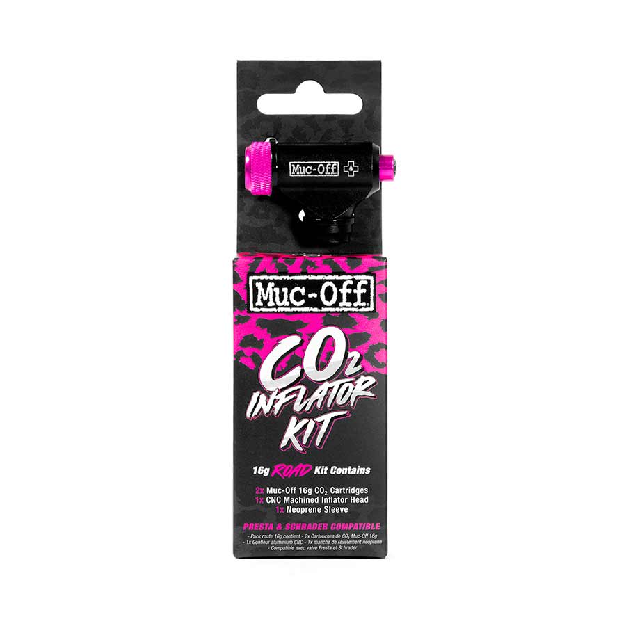 760502-01::0::760502-01::Muc-Off, Détendeur CO2 16g Route, Avec filets, Presta, Schrader, Kit