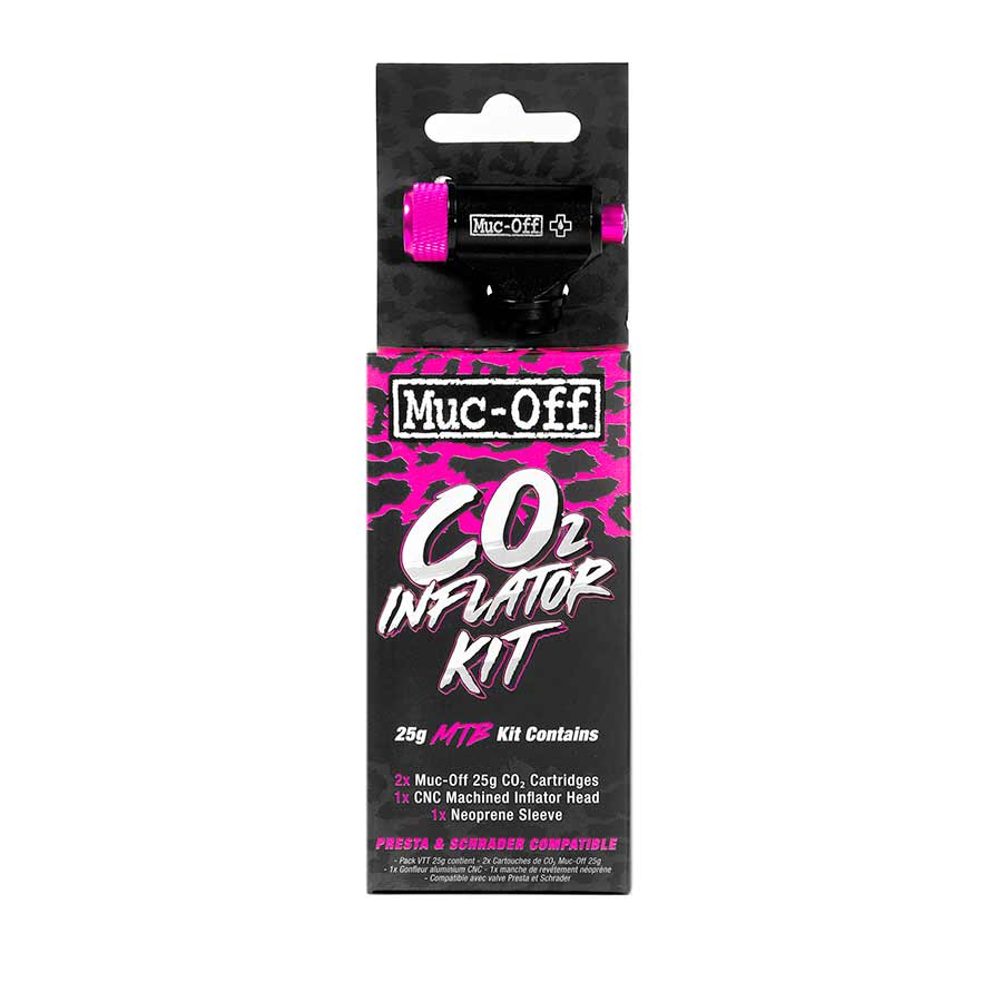 760503-01::0::760503-01::Muc-Off, Détendeur CO2 25g VTT, Avec filets, Presta, Schrader, Kit