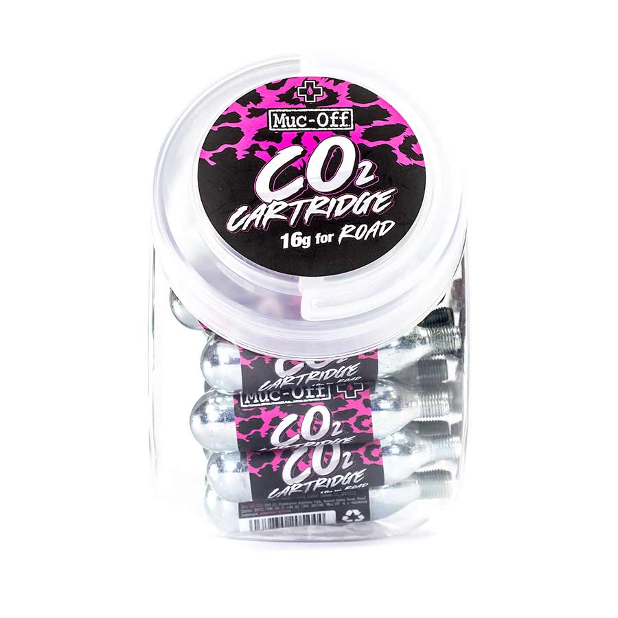 760504-01::0::760504-01::Muc-Off, Cartouches CO2 16g, Avec filets, 40pcs