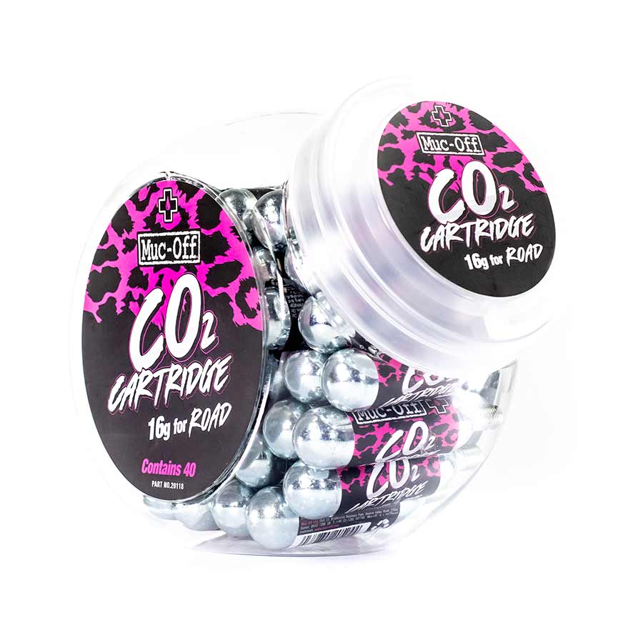 760504-01::1::760504-01::Muc-Off, Cartouches CO2 16g, Avec filets, 40pcs