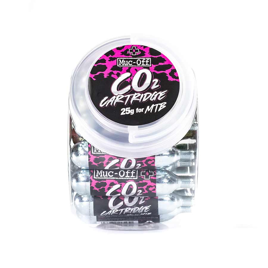 760505-01::0::760505-01::Muc-Off, Cartouches CO2 25g, Avec filets, 25pcs