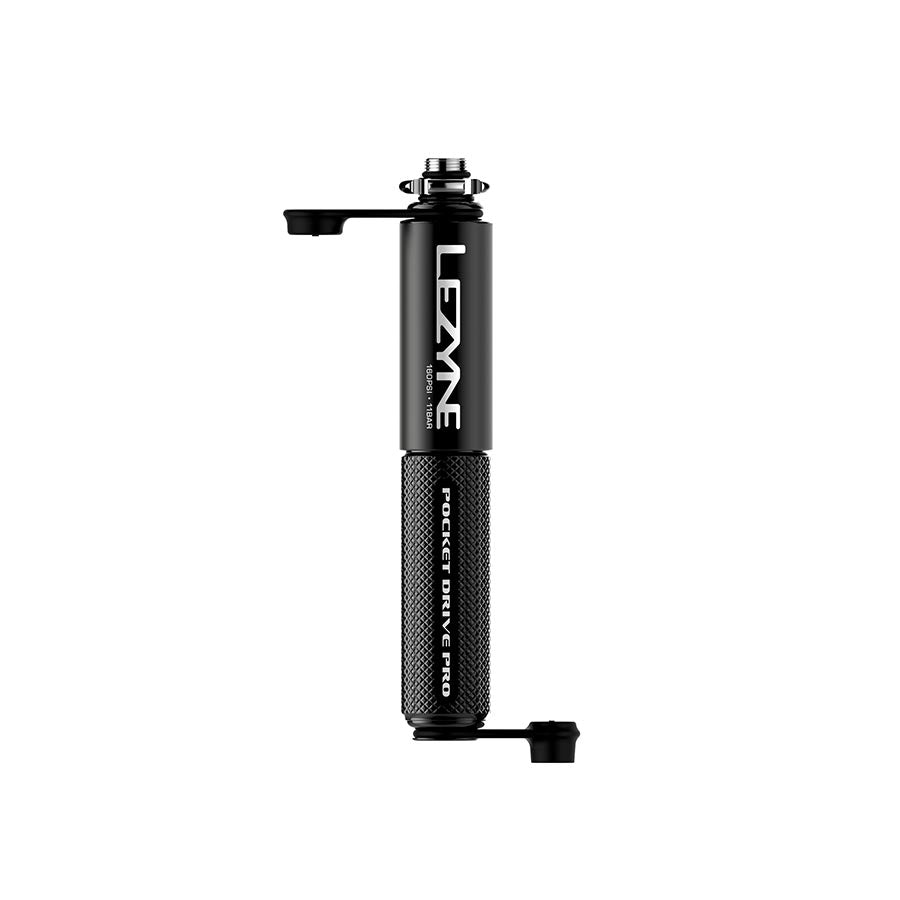 760543-01::2::760543-01::Lezyne, Pocket Drive Pro, Pompe, 140mm, 160psi, ABS flip chuck, Noir