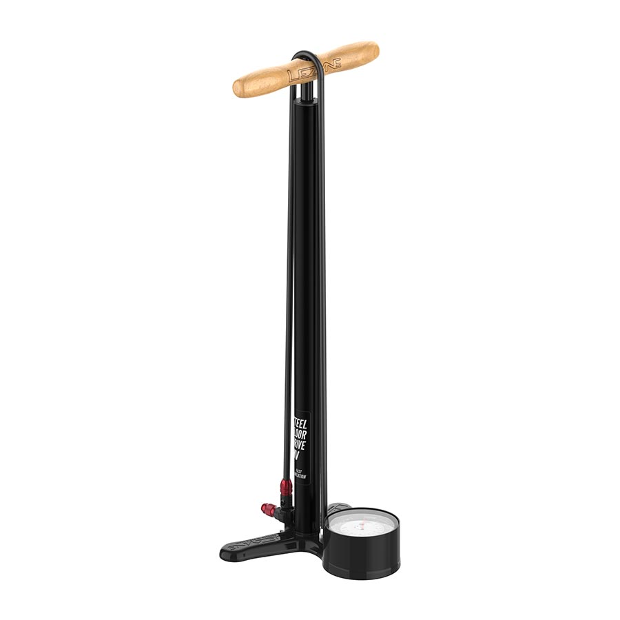 760563-01::0::760563-01::Lezyne, Steel Floor Drive HV, Pompe à pied, ABS-1 Pro, Noir Mat