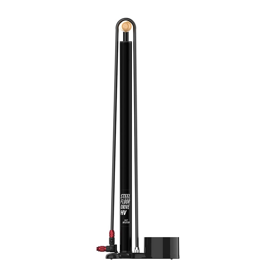 760563-01::1::760563-01::Lezyne, Steel Floor Drive HV, Pompe à pied, ABS-1 Pro, Noir Mat