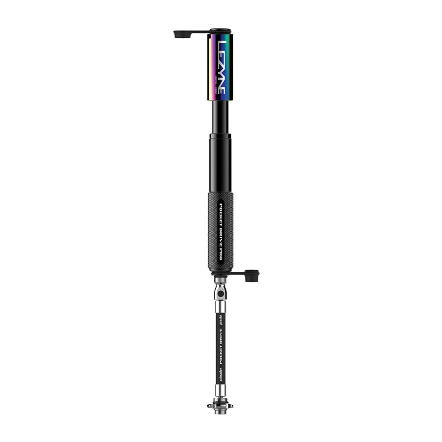 760623-01::2::760623-01::Lezyne, Pocket Drive Pro, Pompe, 141mm, 160psi, ABS flip chuck, Multicolore
