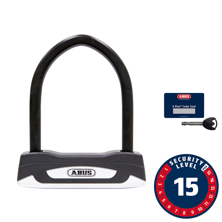 810002-04::0::810002-04::Abus, Granit XPlus 54 Mini, Cadenas en U, Clé, 13mm, 10.8cm x 15.0cm, 4.3" x 5.9", Noir