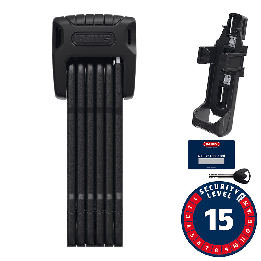 810149-06::0::810149-06::Abus, Bordo Granit XPlus 6500K, Cadenas pliable, Clé, 5.5mm, 90cm, 2.95', SH, Noir