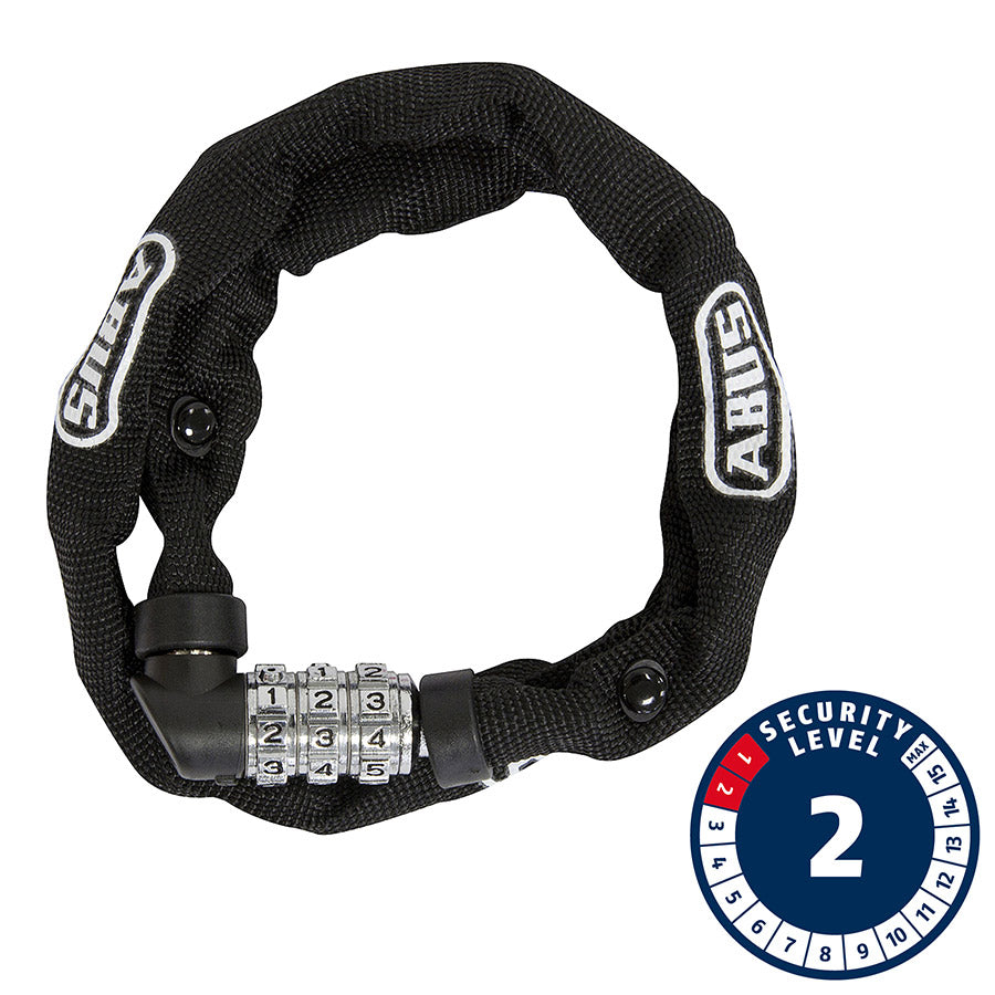 810188-01::0::810188-01::Abus, 1200 Web, Cadenas à chaîne, Combinaison, 4mm, 110cm, 3.6', Noir
