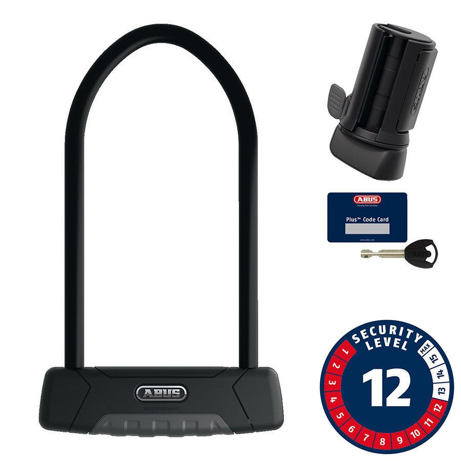 810204-05::0::810204-05::Abus, Granit Plus 470, Cadenas en U, Clé, 12mm, 15.0cm x 30.0cm, 5.9" x 11.8", SH B, Noir