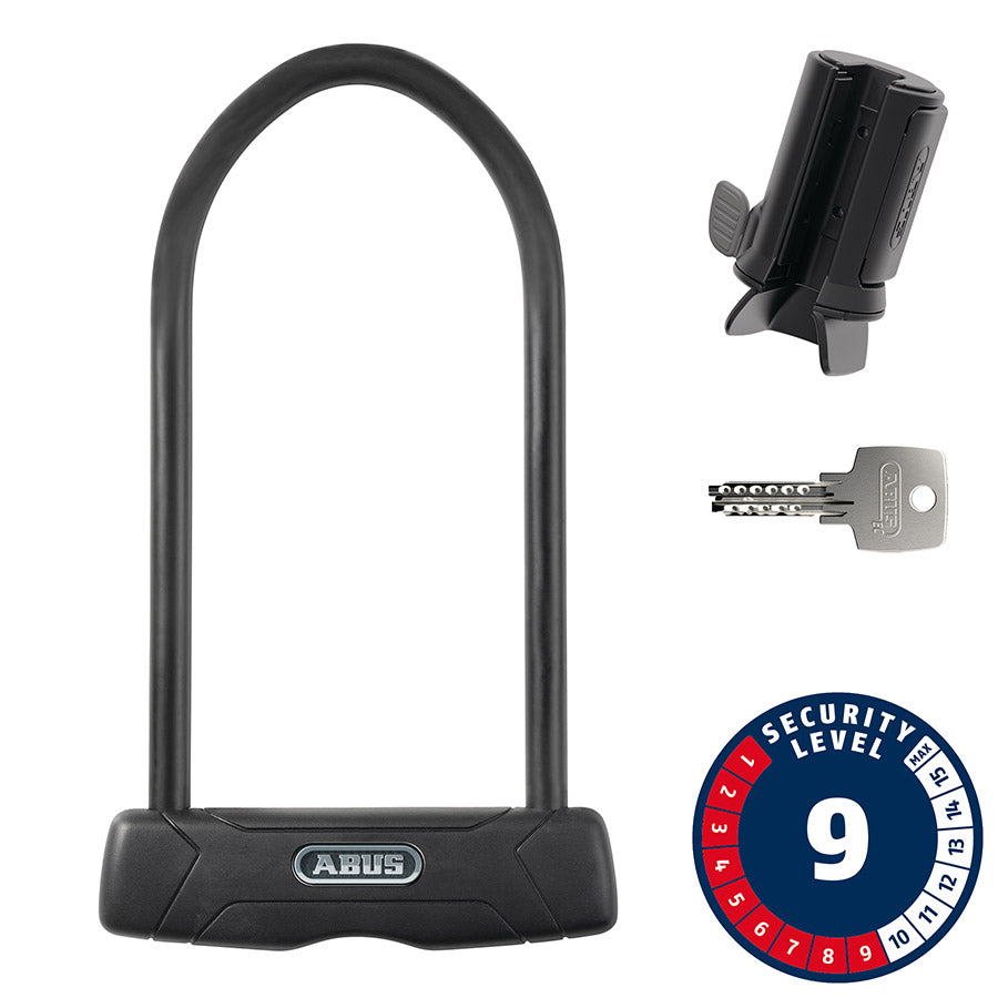810205-02::0::810205-02::Abus, Granit 460 + USH, Cadenas en U, Clé, 12mm, 15.0cm x 30.0cm, 5.9'' x 11.8", USH, Noir