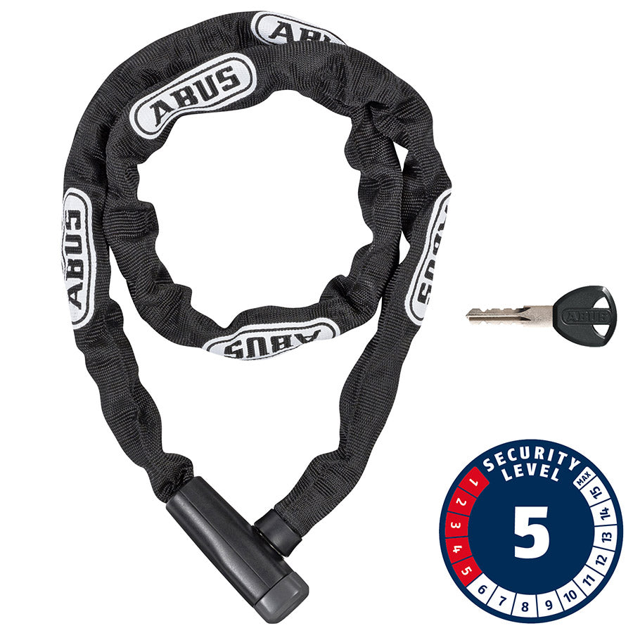810398-01::0::810398-01::Abus, Steel-O-Chain 5805K Chaîne avec serrure à clé, 5mm x 75cm (5mm x 2.5'), Noir