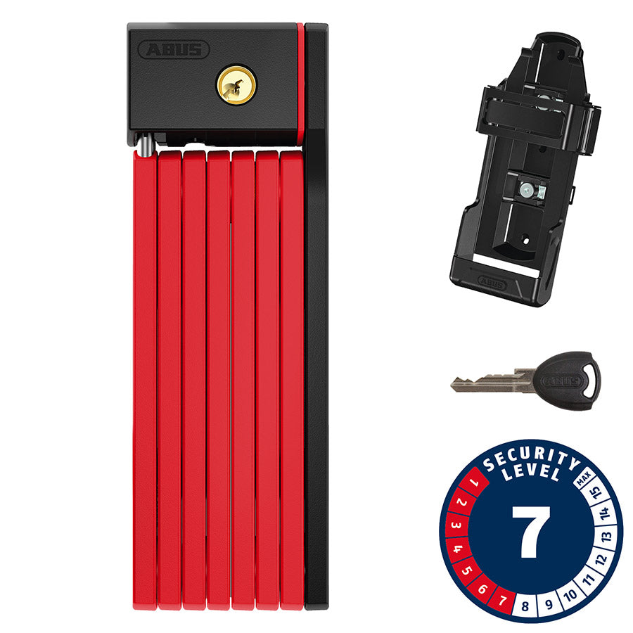 810491-04::0::810491-04::Abus, Bordo Big uGrip 5700, Cadenas pliable, Clé, 100cm, 3.3', 5mm, Rouge