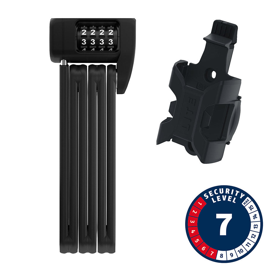 810520-01::0::810520-01::Abus, Bordo Lite 6055C, Cadenas pliable, Combinaison, 85cm, 5mm, Noir