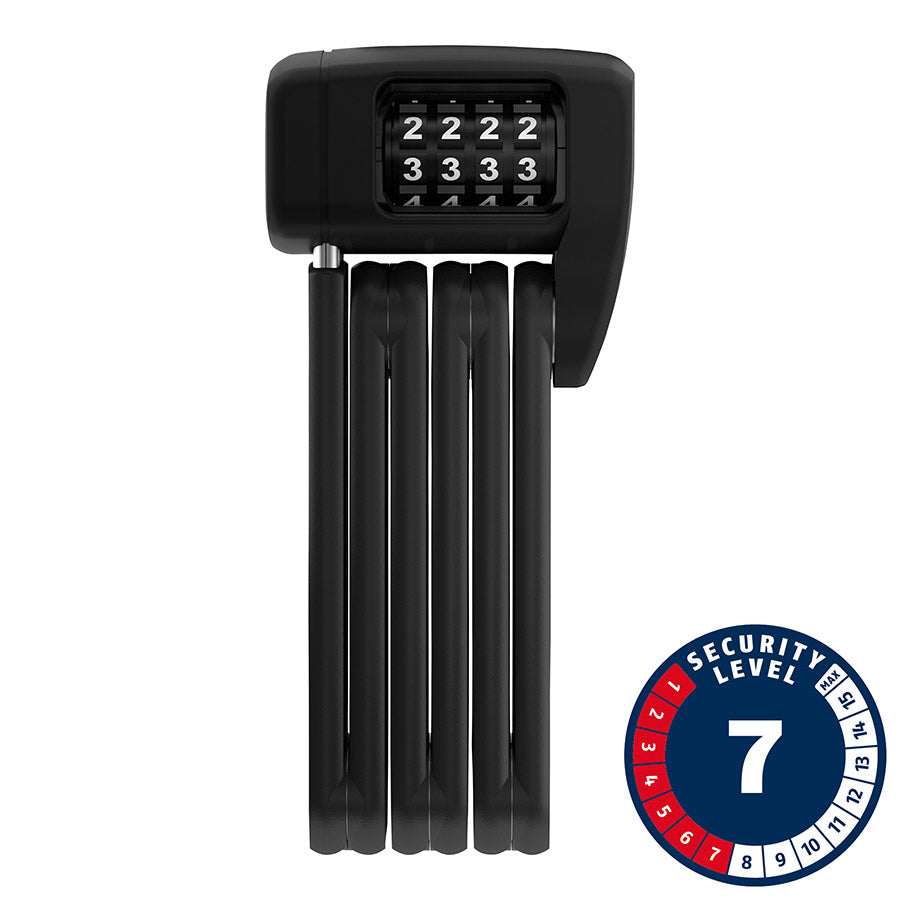 810521-01::0::810521-01::Abus, Bordo Lite Mini 6055C, Cadenas pliable, Combinaison, 60cm, 5mm, Noir, Sans fixation