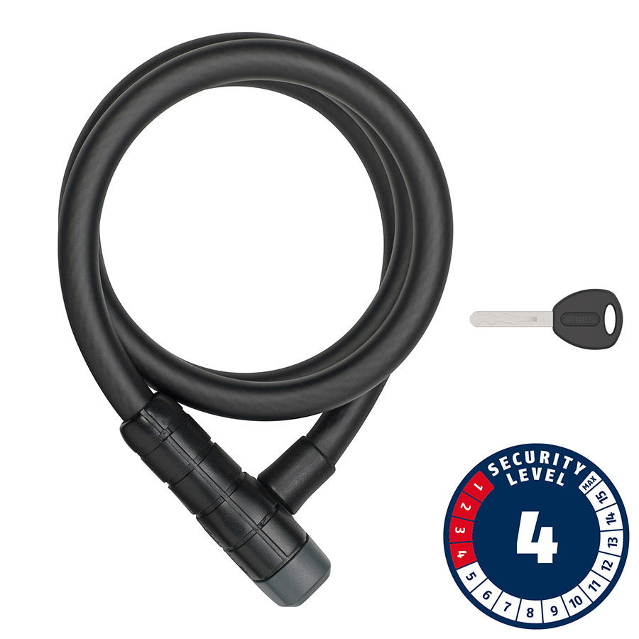 810524-01::0::810524-01::Abus, 6412K, Cadenas à câble, Clé, 12mm, 85cm, Noir