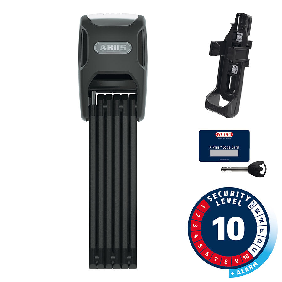 810537-01::0::810537-01::Abus, Bordo XPlus Alarm 6000, Cadenas pliable, Clé, 90cm, 3', 5mm, Noir