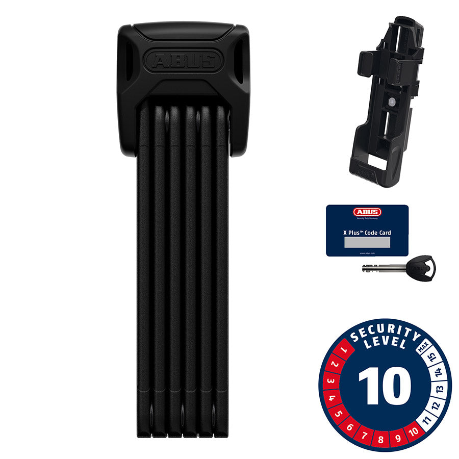 810539-01::0::810539-01::Abus, Bordo XPlus 6000K, Cadenas pliable, Clé, 5.0mm, 90cm, 2.95', SH, Noir