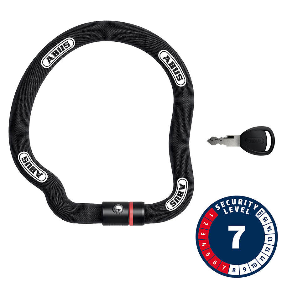 810570-02::0::810570-02::Abus, Goose 6206K, Cadenas à chaîne, Clé, 6mm, 110cm, 3.6', Noir