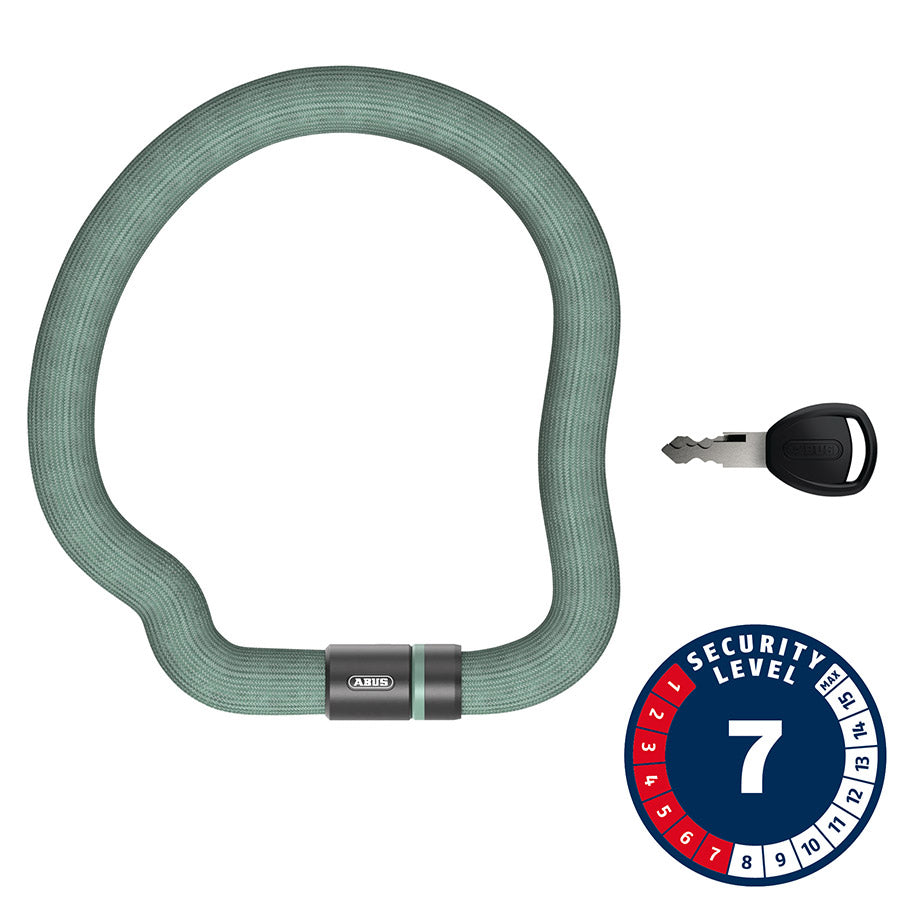 810570-04::0::810570-04::Abus, Goose 6206K, Cadenas à chaîne, Clé, 6mm, 110cm, 3.6', Vert