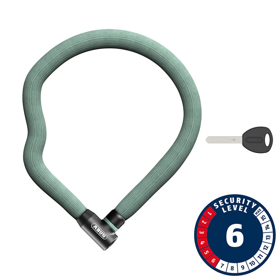 810689-03::0::810689-03::Abus, Goose 4204K, Cadenas à chaîne, Clé, 4mm, 110cm, 3.6', Menthe