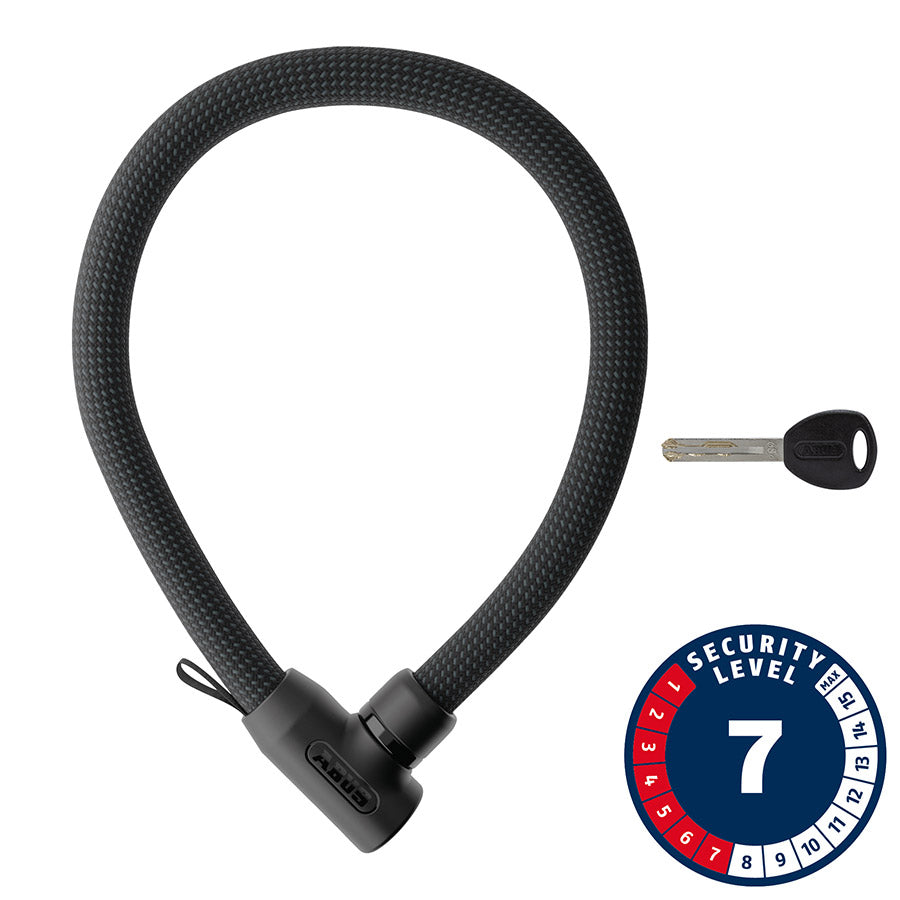 810692-01::0::810692-01::Abus, Yarnit 4004K, Cadenas à chaîne, Clé, 4mm, 85cm, 2.8', Noir