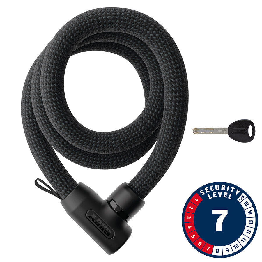 810692-06::0::810692-06::Abus, Yarnit 4004K, Cadenas à chaîne, Clé, 4mm, 140cm, 4.6', Noir
