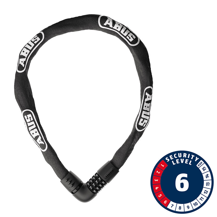 810699-01::0::810699-01::Abus, Tresor 6806C, Cadenas à chaîne, Combinaison, 6mm, 85cm, 2.8', Noir