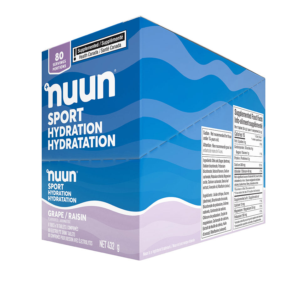 840508-03::3::840508-03::Nuun, Sport, Poudre, Raisin, Boîte de 8, 10 portions, 8pcs